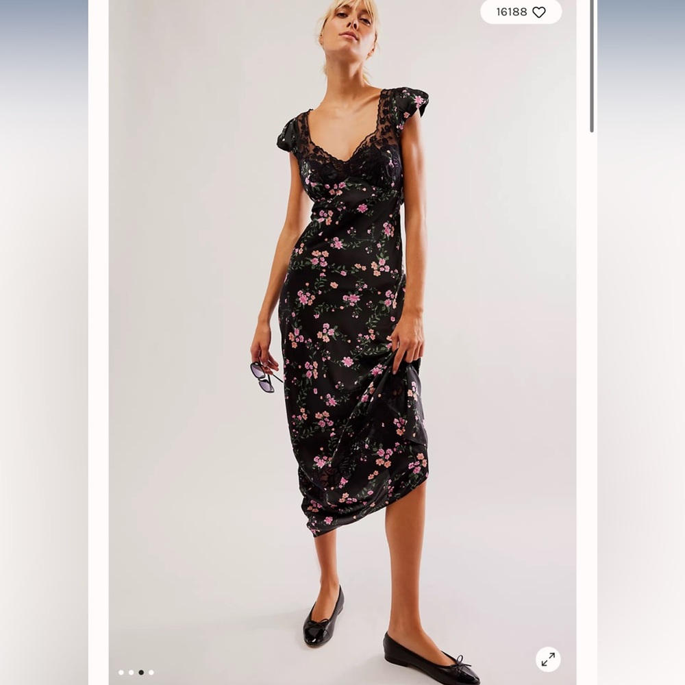 Free People Butterfly Babe Lace Polka Dot Maxi Dress S - Picture 1 of 7